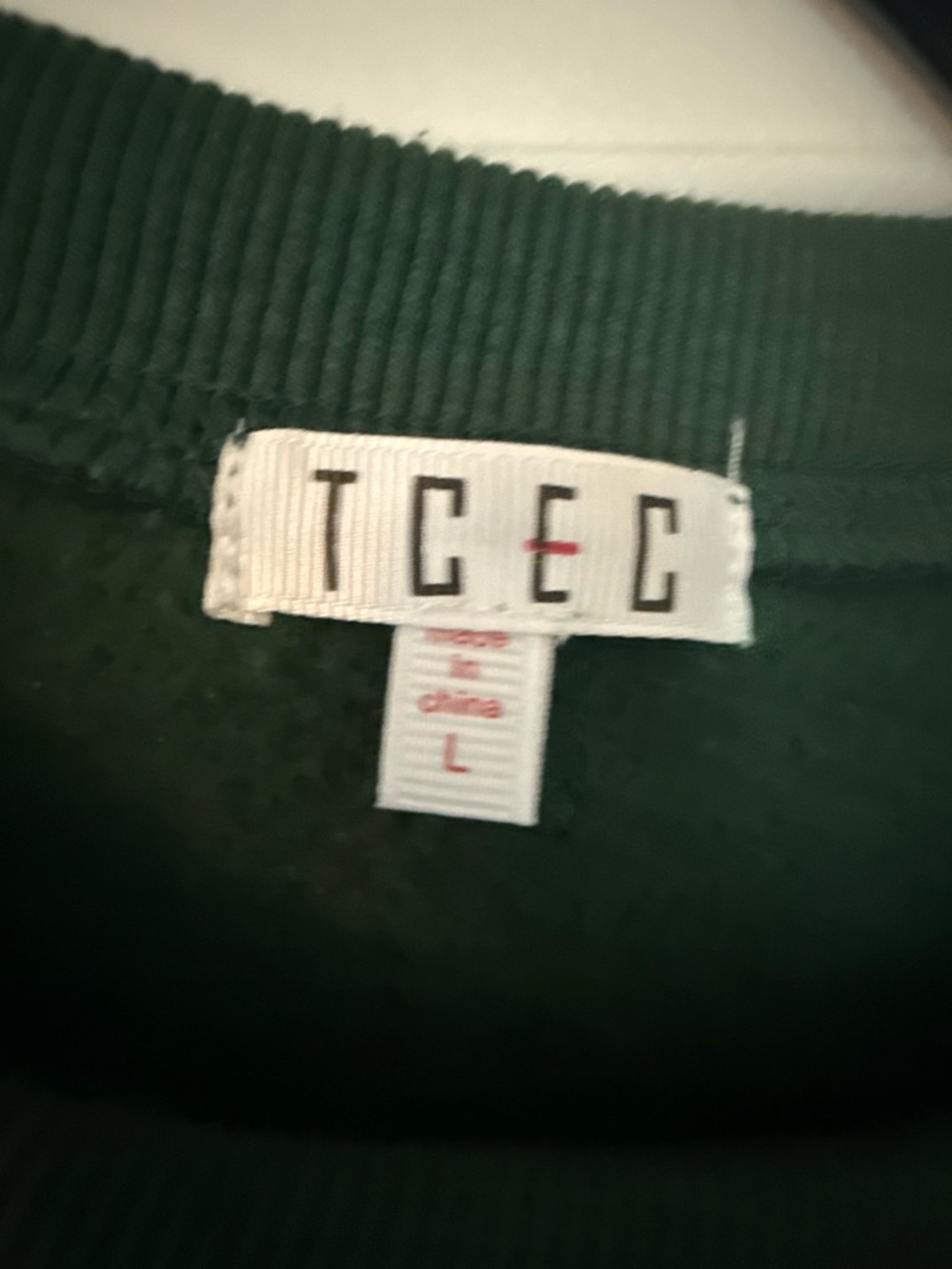 TCEC Forest Green Puff-Sleeve Crewneck Sweater - Picture 3 of 3